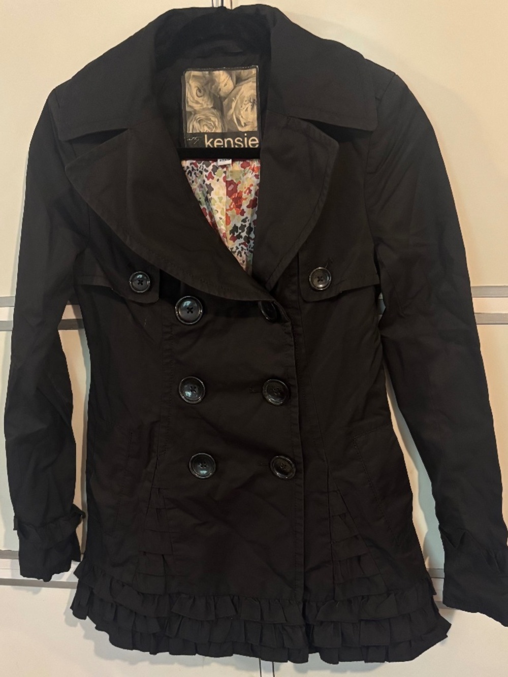Kensie Women’s Double Breasted Trench Coat Xsmall